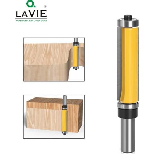 LAVIE 1pc 12mm 1/2 Shank Top & Bottom Bearing Flush Trim Pattern Router Bit Milling Cutter For Wood Woodworking Cutters 03010