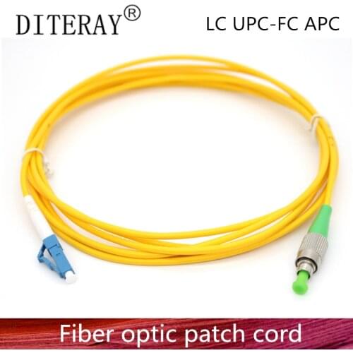 LC/UPC to FC/APC Fiber Optic Patch Cord Cable LC-FC 3M Jumper Single Mode Simplex 2.0mm Optical Fibra Optica FTTH