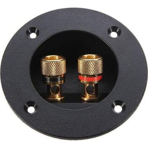 Mayitr Car Subwoofer Speaker Box Terminal Round Spring Cup Connector Gold Plated Plug For 4mm Banana Plugs Flat Plugs Bare Wire