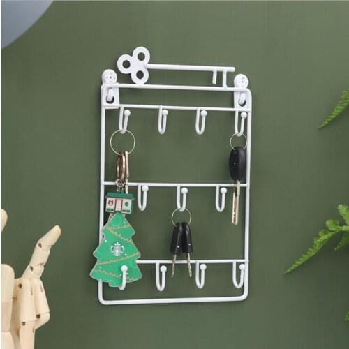 Metal Wall Key Hook Iron Wall Rack Multi-use Metal Wall Sundries Hanger Behind Door Hat Hanger Wall Clothing Hook