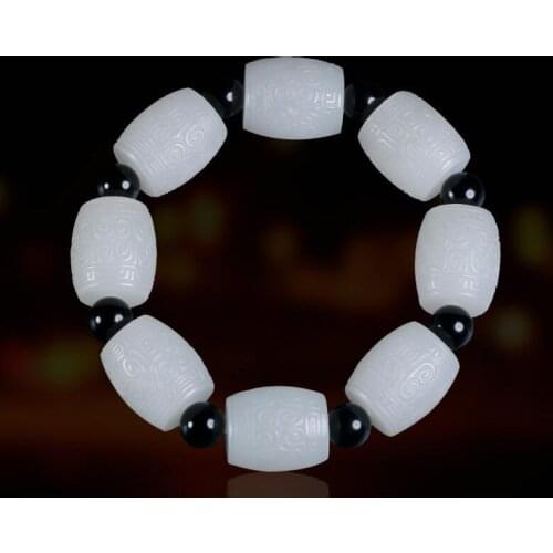 Xinjiang Natural and Jade bracelet male jade hand strings men jade transfer beads Jade Beads multi-Jewel Jewelry