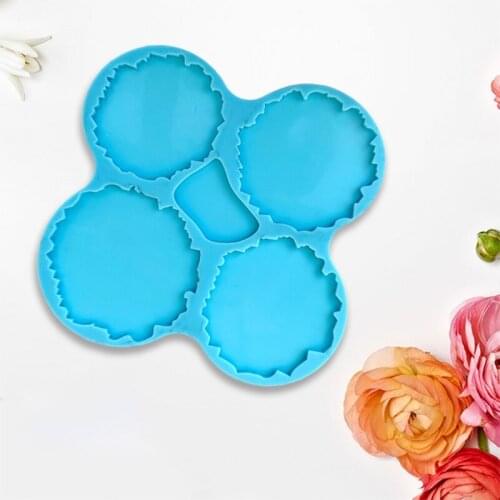 Irregular Round Coaster Epoxy Resin Mold Cup Mat Casting Silicone Mould DIY Crafts Home Decoration Making Tools M2EA