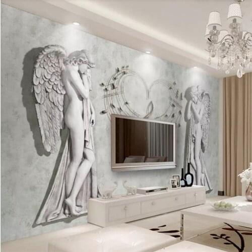 Wellyu papel de parede Custom wallpaper European Angel TV background wall 3d photo murals living room bedroom wallpaper mural