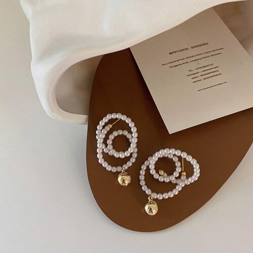 Origin Summer Charming Twist Huggie Knotted Imitation Pearl Dangle Earrings for Women Ladies Oorbellen Korean Fashion Jewelry