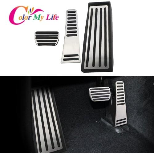 Color My Life Stainless Steel Car Pedals for Volvo XC90 XC 90 2018 - 2021 Accelerator Fuel Pedal Brake Foot Rest Pedals Cover