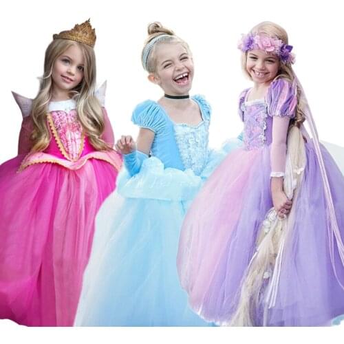 Princess Dress for Girls PrincessDress Long Sleeve Girls Winter Dress Children Cosplay 4-10Years Halloween Princess Costume