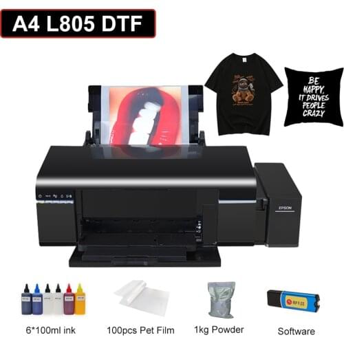 DTF Printer A4 T-Shirt Printing Machine For Impressora Epson L805 Heat Transfer PET Film Direct Transfer Film Print with DTF Ink