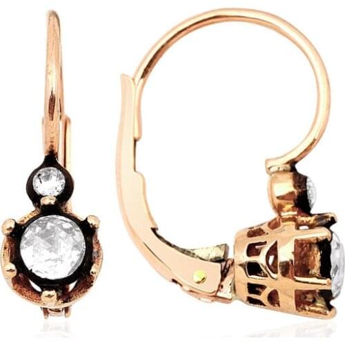 Symbol Gold 0.36 Carat Diamond Earring Piece Jewelry Rope Chain Charm Earring Jacket Bead Figure For Women