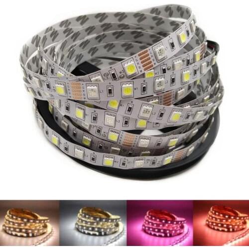 SMD 5050 RGB LED Strip Waterproof 5M 300LED DC 12V 24V CCT RGBCCT RGBW RGBWW WHITE WARM WHITE Fita LED Light Strips Flexible