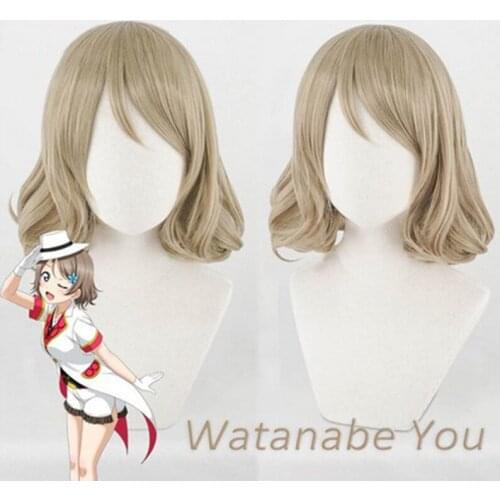 You Watanabe Wig Love Live Sunshine Cosplay Wig Blonde Synthetic Hair Anime LoveLive Sunshine Cosplay Hair Watanabe You