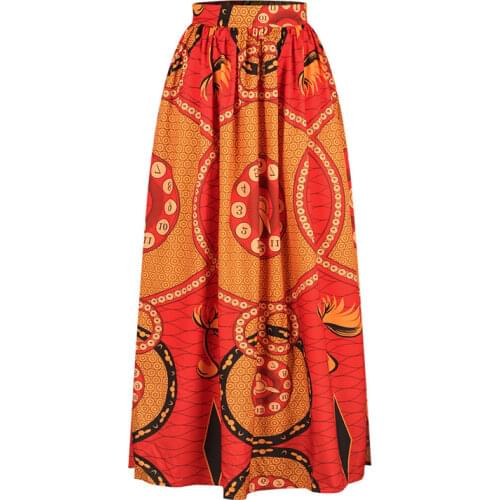 Women African Clothes Dashiki Print Maxi Skirt 2020 Fashion African Dresses African Traditional Wear for Women Robe Africaine