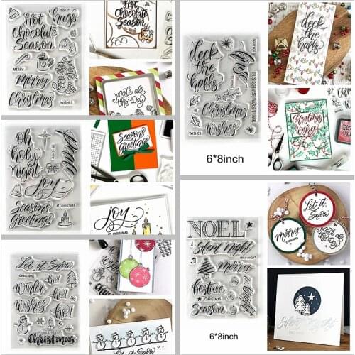 Winter Let it Snow Noel Christmas Joy Tree Letter Sentence Clear Silicone Stamps Diy Handmade Craft Scrapbook Make Card New 2020