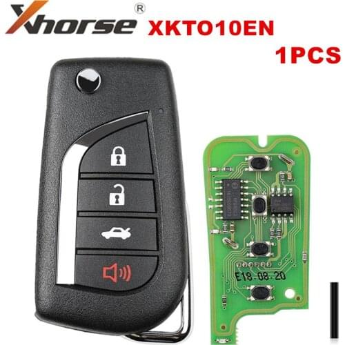 1PCS/LOT XHORSE XKTO10EN for Toyota Style(Flip-4BTN) Wired Universal Remote Key Fob 4 Button for VVDI Key Tool (English Version)