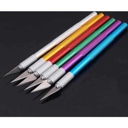 1pcs Metal Handle Non-slip Blade Knife Scalpel Cutter Engrave Carving Pastry Mat Cutting Model Making Baking Tools For Cakes