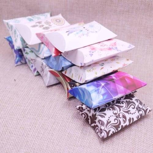 20pcs Kraft Box Cardboard Pillow Mysterious Gradient Style Special Design Popular Sell Jewelry Display Card Box 80x55x20mm