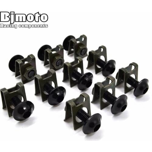 10pcs Motorcycle Aluminium M6 6MM Body Fairing Bolts Fastener Clips Screw Sport bike Set Nuts Car Accessories Truck Metal Nuts