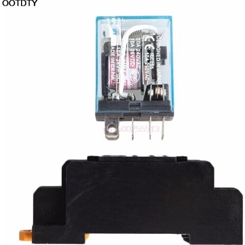 AC 220V Relais de puissance bobine 10A DPDT LY2NJ HH62P HHC68A-2Z base douille