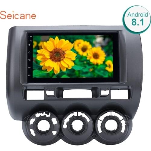 Seicane 2din Android 8.1 7"Car Radio Multimedia Player Wifi GPS Head Unit For 2002 2003 2005 2006-2008 HONDA Jazz(Manual AC,RHD)