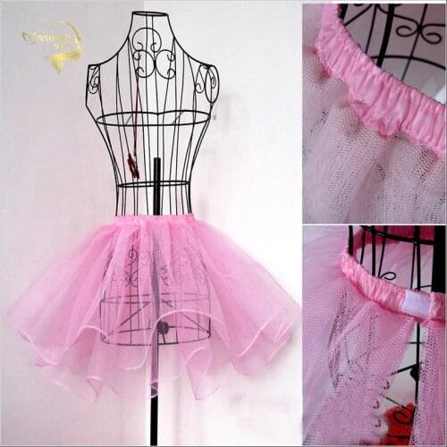 White Ballet Halloween Petticoat Tulle Ruffle Velcro Hook Band Pink Short Black Crinoline Bridal Petticoats Lady Underskirt