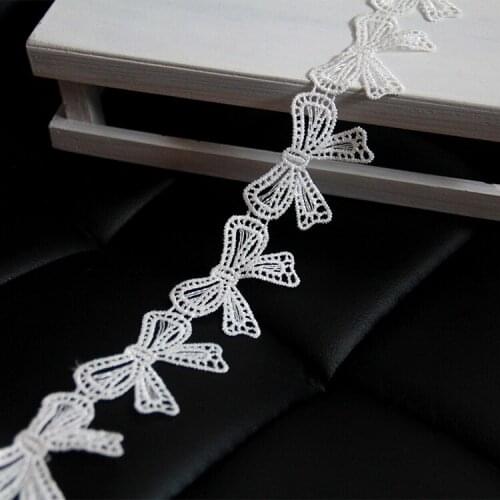 Free Shipping 30yards Water Soluble Lace Sewing Trim Butterfly Bow Shaped Lace Trim Ribbon DIY Sewing Craft Accessories