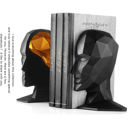 Free shipping Elegant European Study of High-Grade Office Decorations Resin Crafts Human Face Brain Bookends Best GIFT