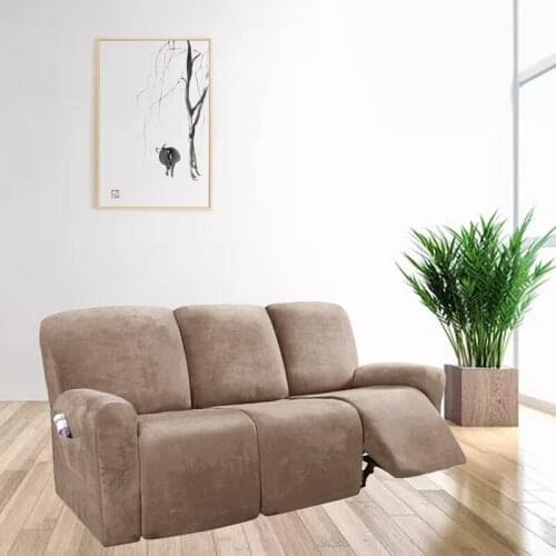 3 Seat Recliner Sofa Cover All-inclusive Armchair Slipcover Elastic Recliner Chair Covers Plush Couch Slipcovers for Living Room