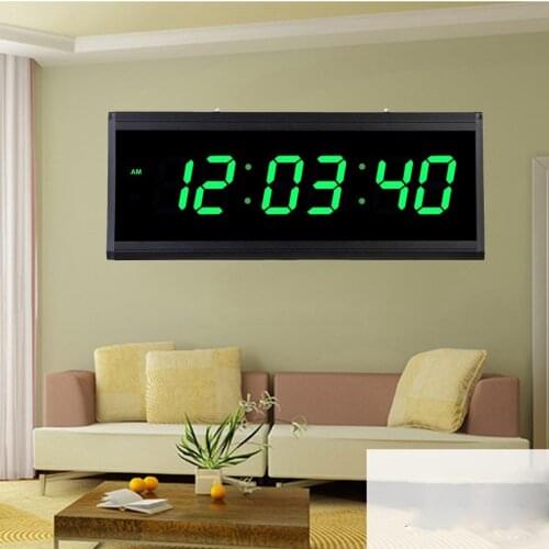 Digital Wall Clock Large LED Display Plug-in Clock for Home Office Sitting Room Hotel Church School Hall - US Plug