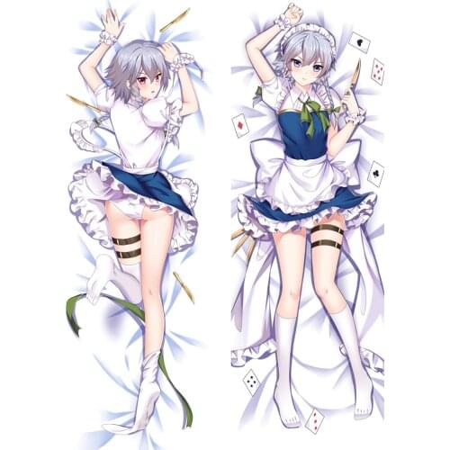 Anime Touhou Project Izayoi Sakuya Dakimakura Fullbody Pillow Case Double Side Printed DIY Pillow Cover Decorative