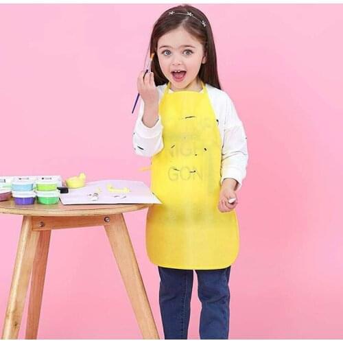 Childrens Non-woven Fabric Apron with Pocket Non-woven Fabric Apron Art Painting Waterproof and Antifouling Activity Apron