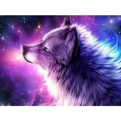 GLymg Diamond Painting 5D Diamond Embroidery Diy Rhinestone Embroidery Star Galaxy Wolf Diamond Art Wall Arts Decor