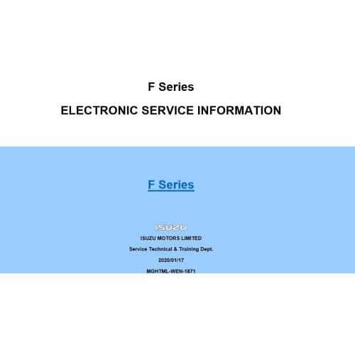 ISUZU Truck [2019-2020] Workshop Manual Service Technical, DTC & ETM (Wiring Diagram)