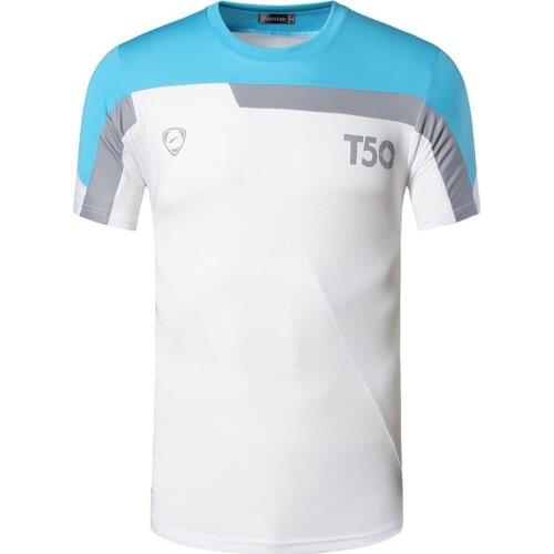 Jeansian Sport Tee Shirt Tshirt T-shirt Running Gym Fitness Workout Football Short Sleeve Dry Fit LSL135 White