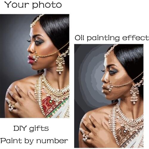 Personality Photo Customized DIY Painting By Numbers Picture Home Decor Canvas Mural Special Gifts for Adults Hand Drawn Poster