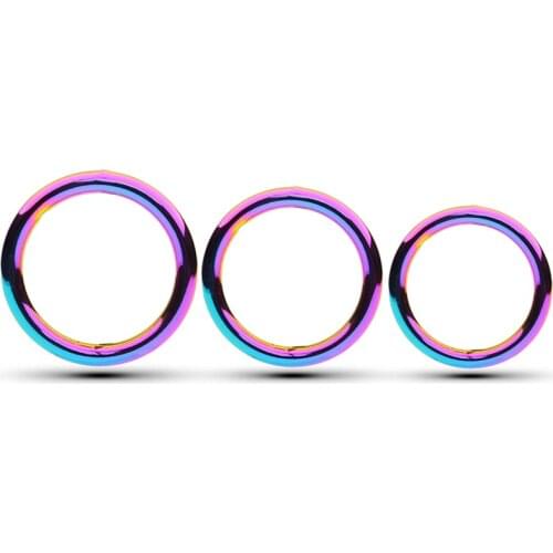 New Sex Shop Male Delay Ejaculation Penis Ring Metal Steel Male Chastity Device Various Sizes Metal Cock Ring Sex Toy for Men 18