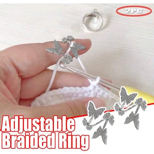 2PC Adjustable Knitting Loop Crochet Loop Knitting Accessories Knitting Ring DIY Sewing Knitting Crafts Tool Gift Wholesale
