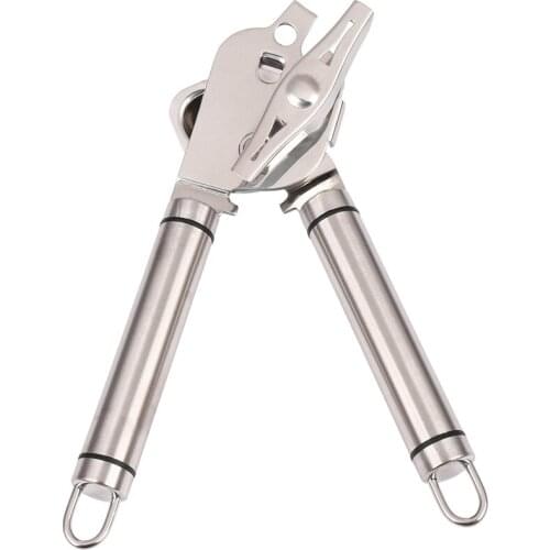 Can Opener Stainless Steel Manual Tin Can Opener Heavy Duty 3-In-1 Bottle Opener Lever For Kitchen Restaurant Camping