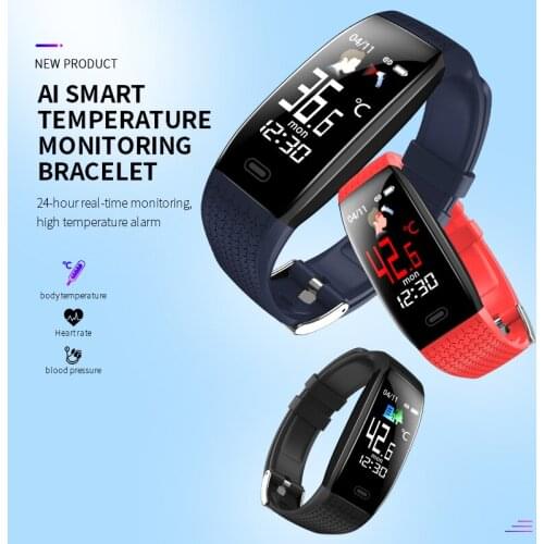 LSfitness bracelet for temperature monitoring smart bracelet heart rate fitness 90mAh color screen bluetooth 4.0 smart wristband