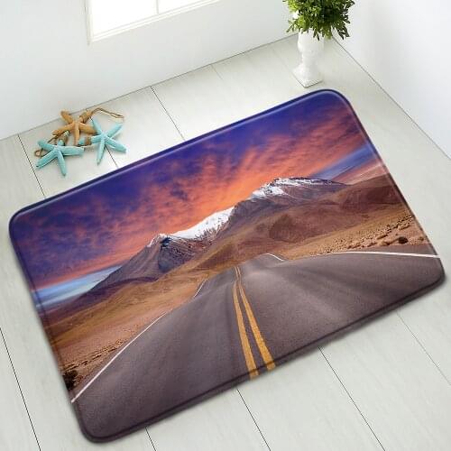 Natural Scenery Non-Slip Bathroom Mat Waterfall Green Forest Plants Flowers Mountain Indoor Doormat Rug Absorbent Home Carpet