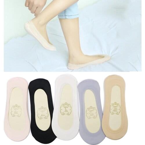 6pcs 3pair Boat Socks for Women Slippers Summer Invisible Socks No Show Non Slip Silicone Gel Shoe Liner Woman Socks Calcetines