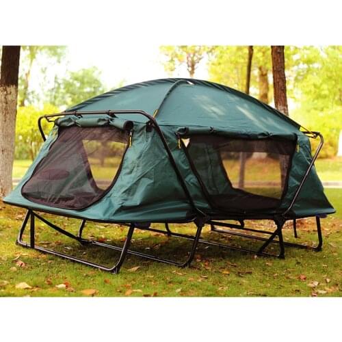 Outdoor Hiking Camping Tent Bed High Quality Double-layer Oxford Sunshelter Folding Off-Ground Tent Free-Building Large Space