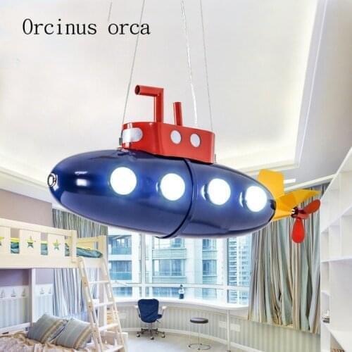 Industrial wind submarine chandelier boy bedroom childrens room lamp modern creative cartoon pendant lamp free shipping