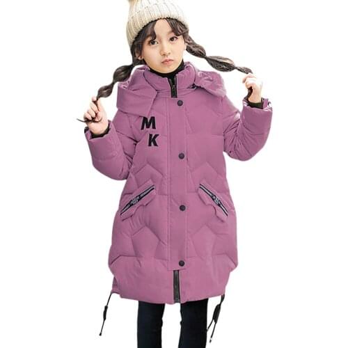 Hooded Down Jackets for Girls Winter Solid Outerwear Thicken Coat Casual Padded Puffer Clothes Loose Cotton Tops Teen Snowsuit