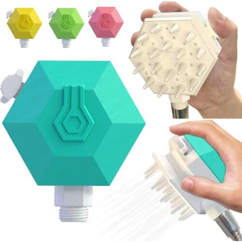 Dogs Hexagonal Shape Shower Bath Sprinkler Comb Grooming Tool Brush Pet Supplies