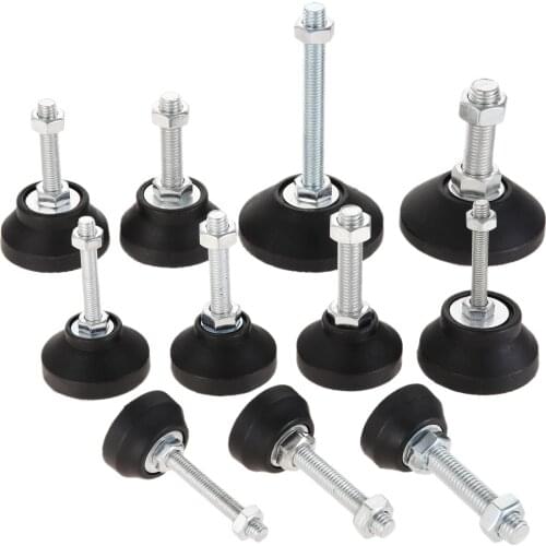 4 Pcs Adjustable Levelling Feet Swivel Base Furniture Glide Pad Adjusting Foot M8 M10 M12 M14 M16 Threaded Screw in Height