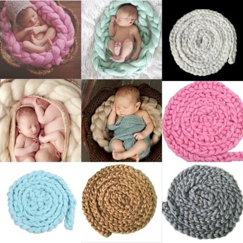 Newborn photography props long braids photography blanket photography background