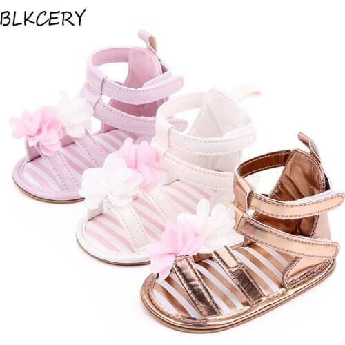 Baby Girl Sandales Newborn Summer Shoes Toddler Princess Rubber Sole Flats for 1 Year Infant Leather Sandalen Cute Flowers Doll