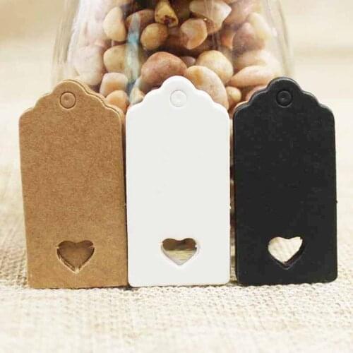 Vintage paper heart hollow gift tag white/kraft jewelry label tag for gift /wedding products note tag 200pcs per lot 4*2cm