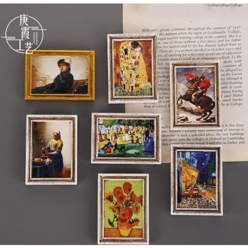 World Famous Painting Art Refrigerator Magnet Stickers Creative Resin Fridge Magnet Home Decor Accessories Wedding Decoration