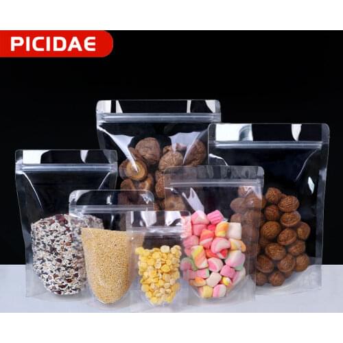 Stand Up Food Pouch Packaging Clear Plastic Zip Lock Package Ziplock Reclosable Self Heat Seal Bag For Zipper Resealable Big Tea