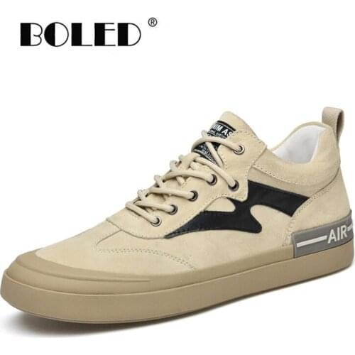 Suede Leather Men Shoes Rubber Sole Non-Slip Casual Shoes Men Quality Lace Up Walking Men Shoes